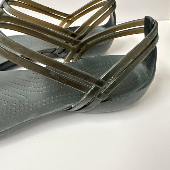 Crocs Isabella t-strap jelly comfort sandal in black women's size 10 - Picture 3 of 13